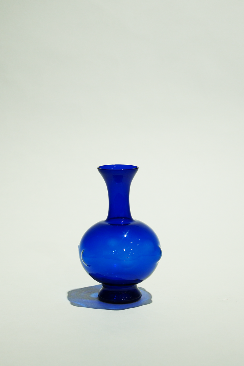 LIGHT GLASS VASE-73 NR-KR-378　Lauscha(ラウシャ）吹きガラスフラワーベース