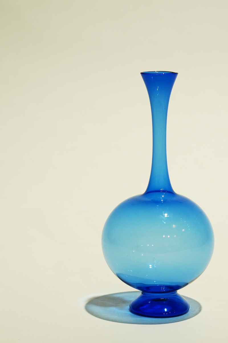 LIGHT GLASS VASE-92 NR-KR-397　Lauscha(ラウシャ）吹きガラスフラワーベース